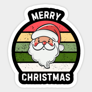 Vintage Santa Merry Christmas Retro Style Sticker